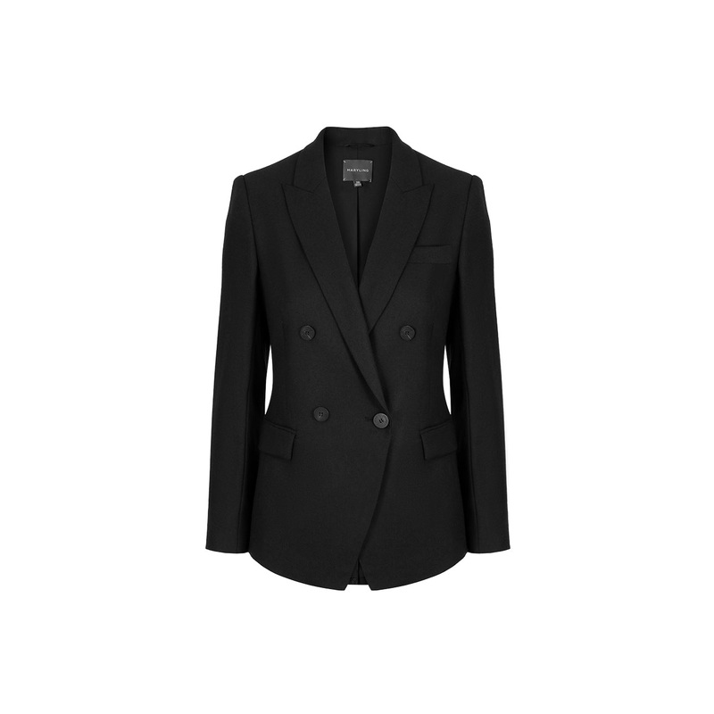 Double-Breasted Peak Lapel Blazer