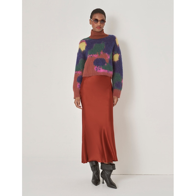 Fishtail Satin Skirt