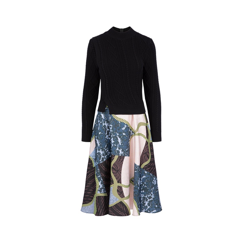 Large Slit Sweater Dress
