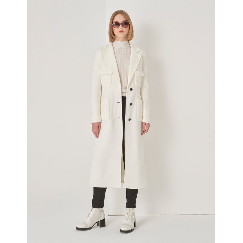 Off-White Single-Breasted Coat