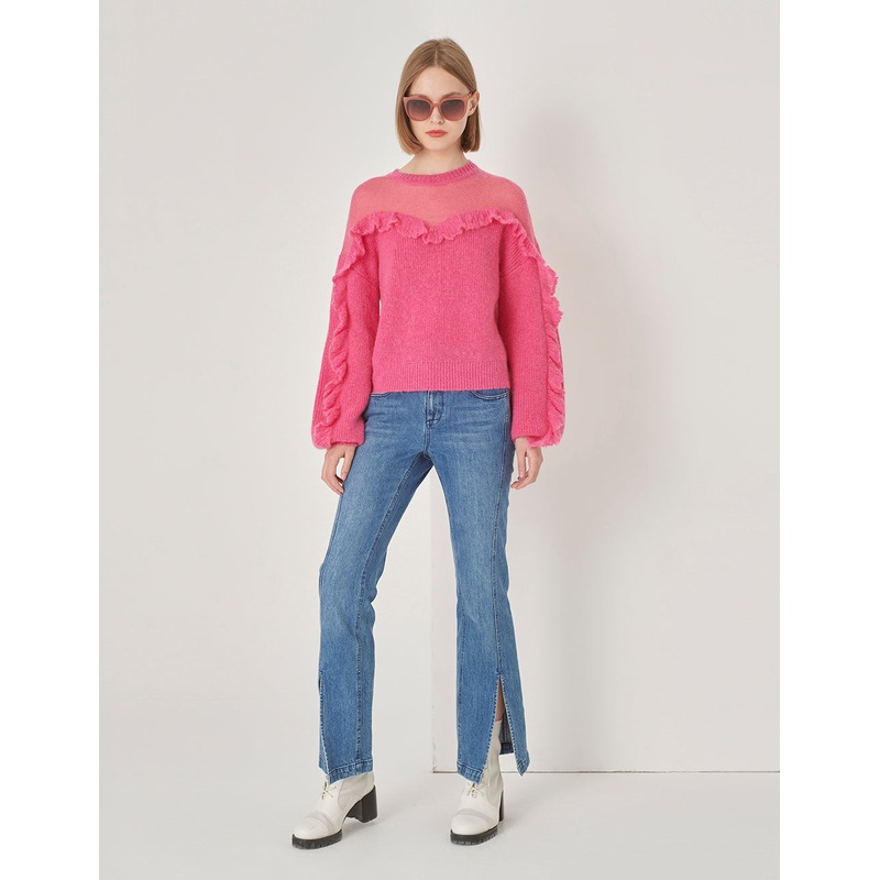 Rose Pink Mohair Knitted Jumper