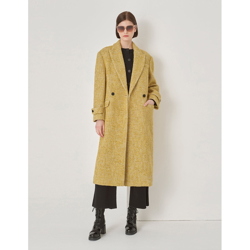 Suit Collar Double Breasted Long Coat
