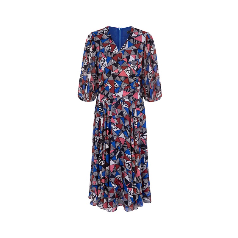 V-Neck Printed Dress