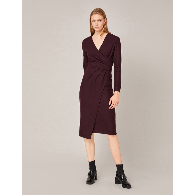 V-NECK WOOL KNIT DRESS