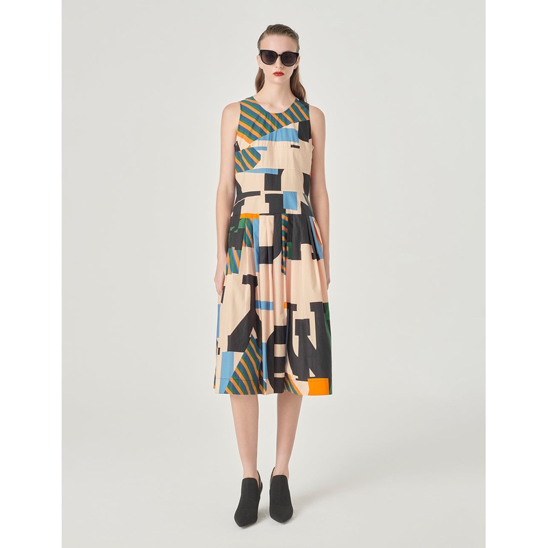 Cotton Sleeveless Printed Dress