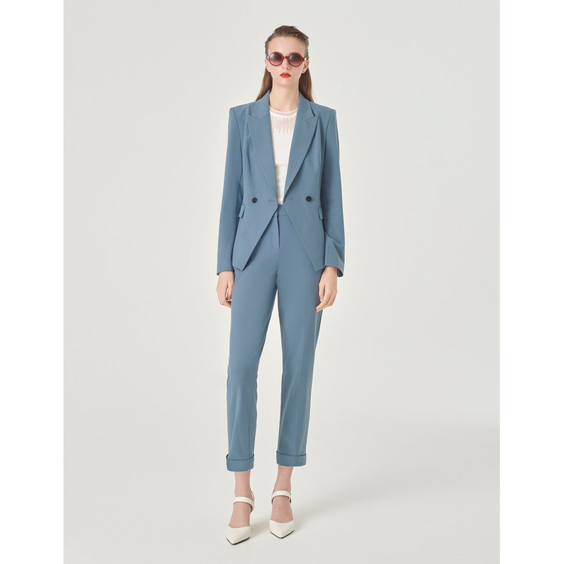 Cuffed Embellished Suit Trousers