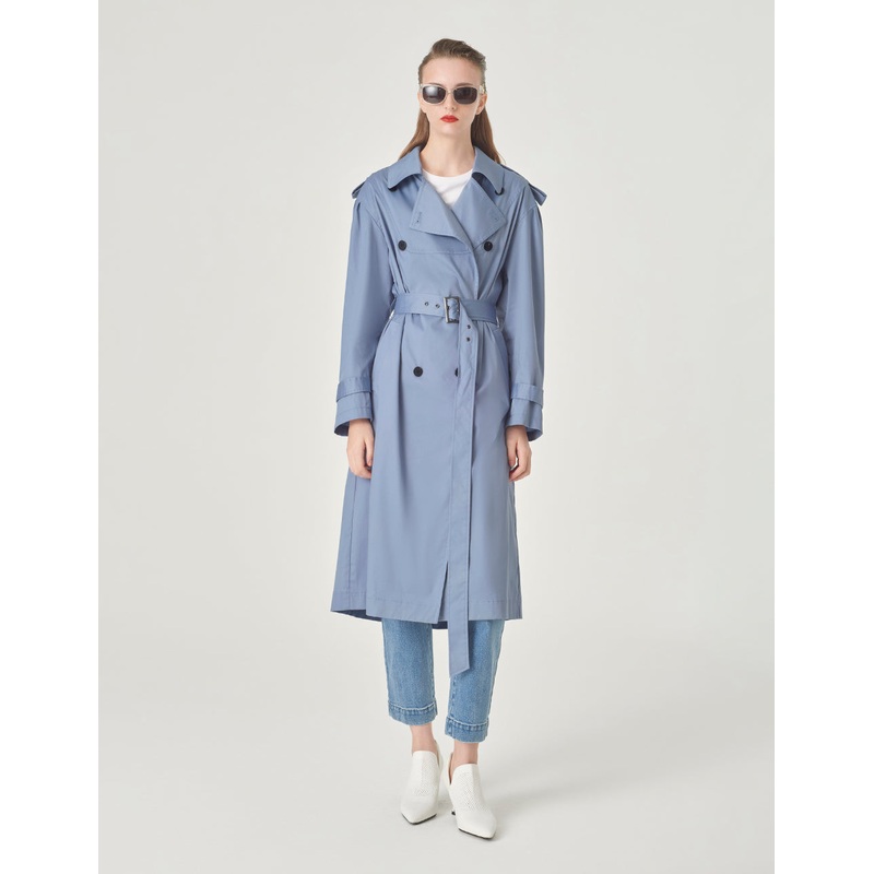 Double-Breasted Lapel Trench Coat
