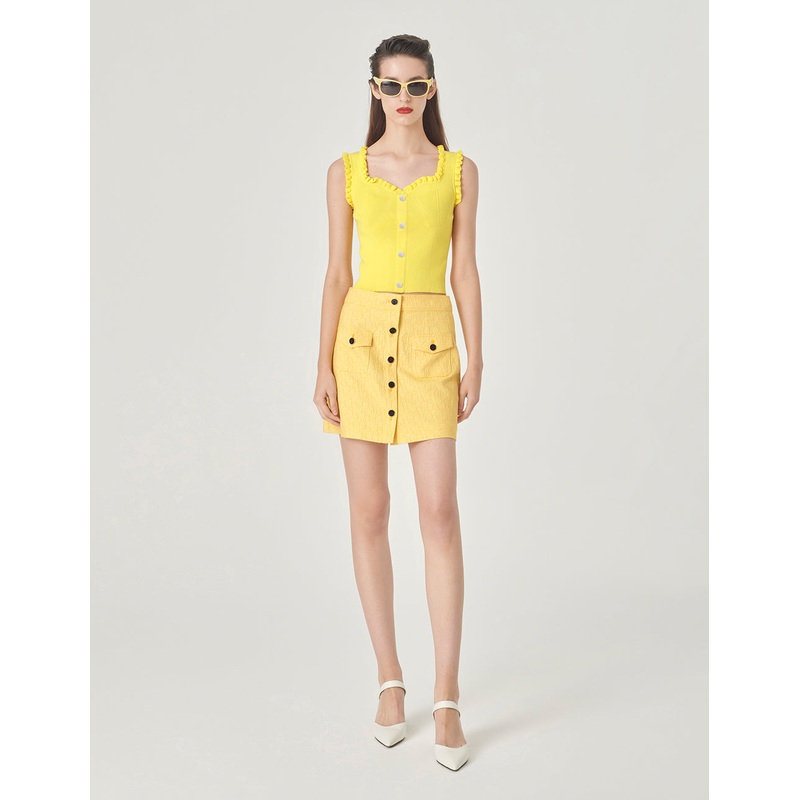 Earring-Collar Geometric Stripe Knitted Vest