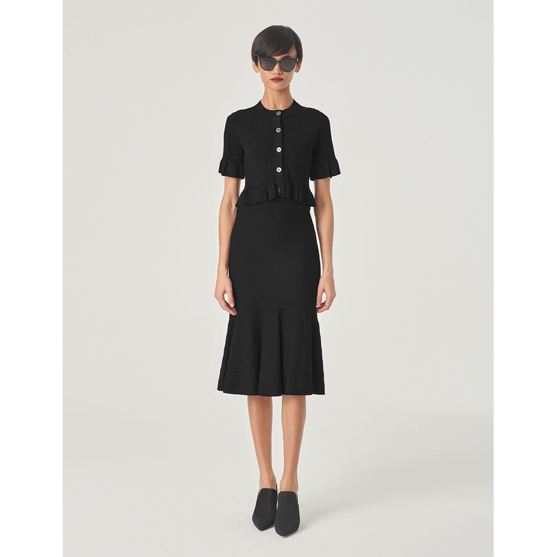Fishtail Knitted Black Skirt