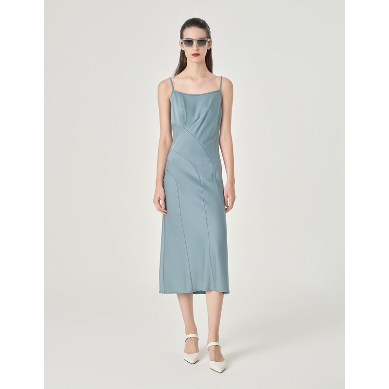 Ice Blue Midi Slip Dress