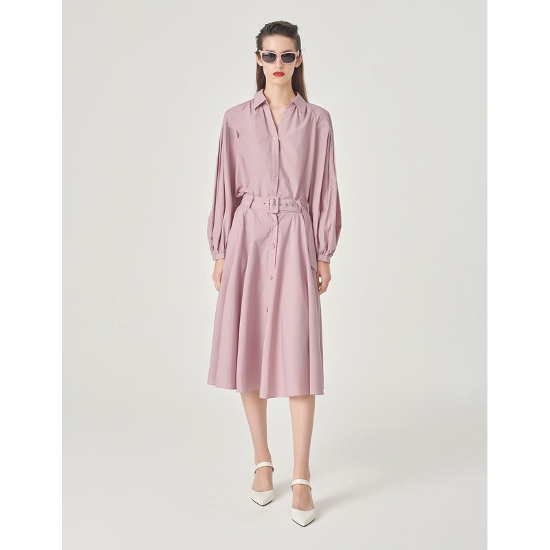 Pink V-Neck Long Sleeves Blouse