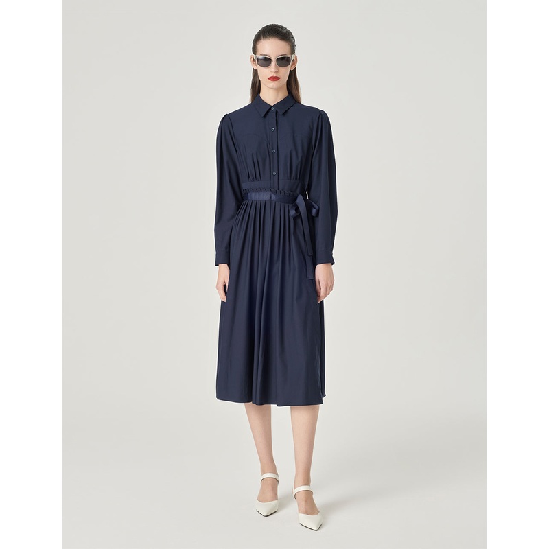 Pleated Shirt Dress