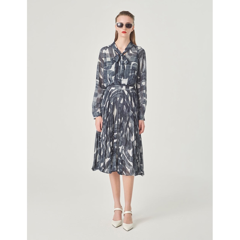 Printed Sun Pleated Skirt