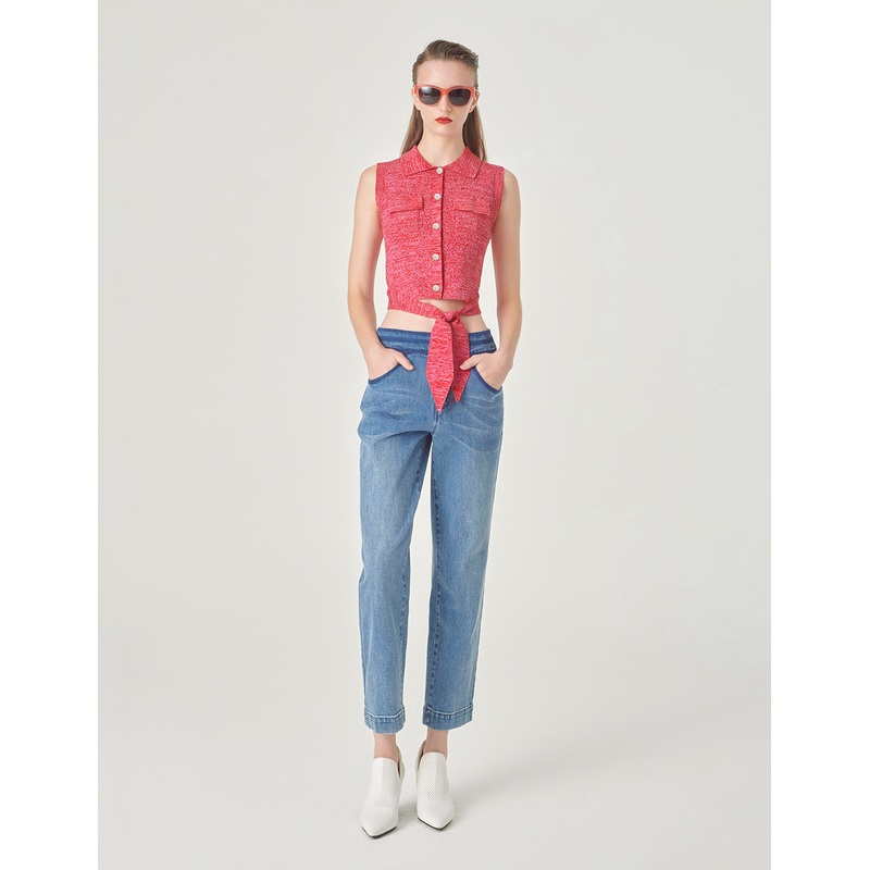 Red Color Knitted Vest