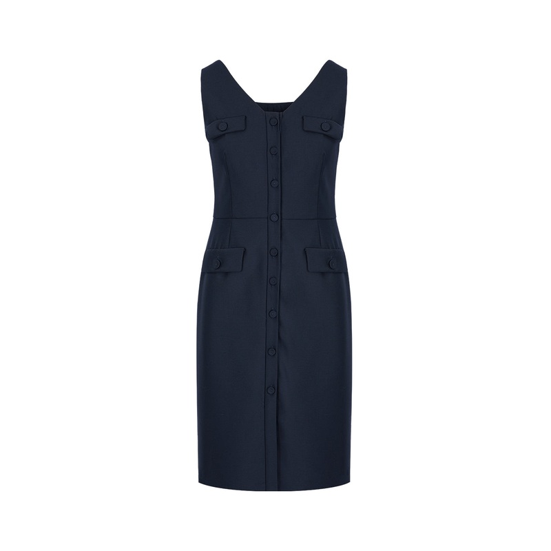 V-Neck Sleeveless Slim Dress