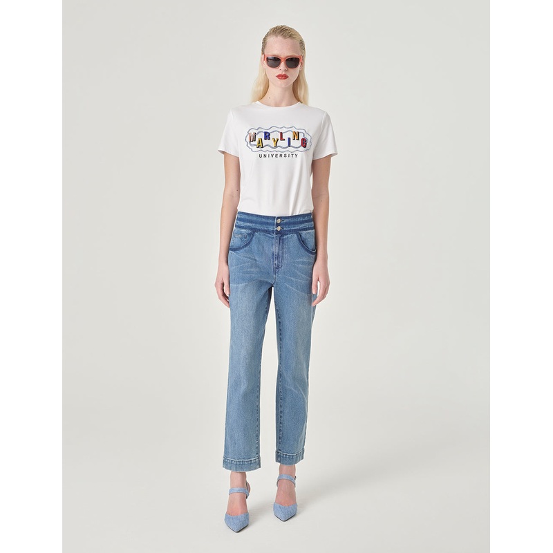 White Embroidered T-Shirt