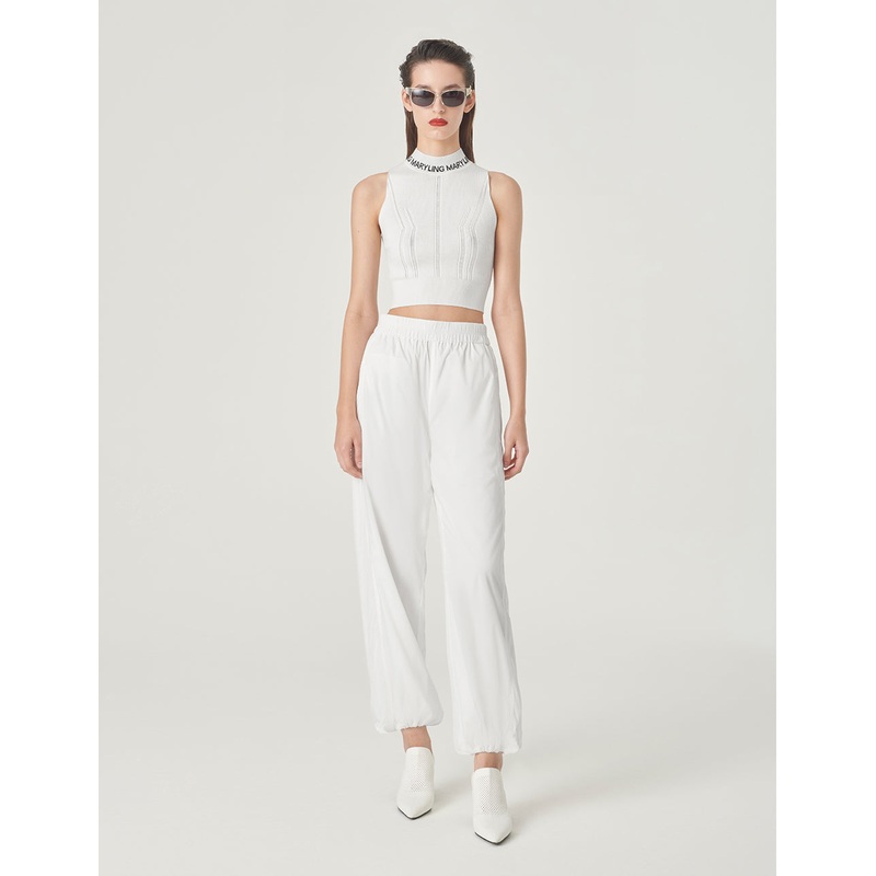 White Turtleneck Knitted Vest