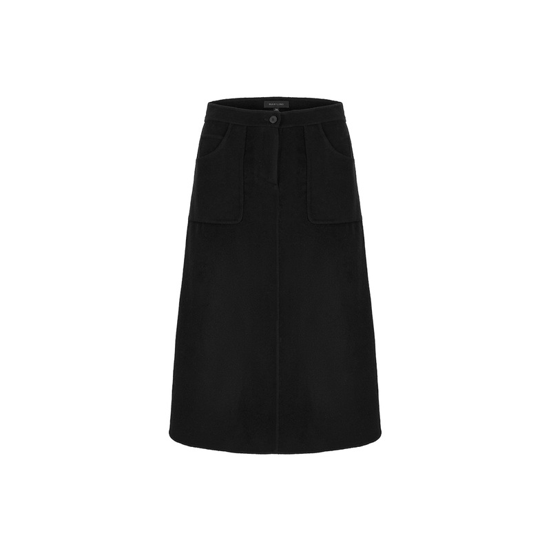 A-Hem Double-Sided Woolen Knee-Length Skirt