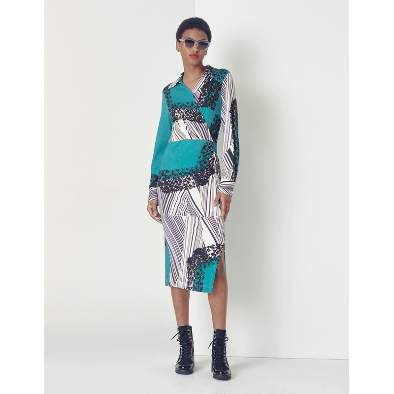 BLACK AND WHITE PATTERN DRESS