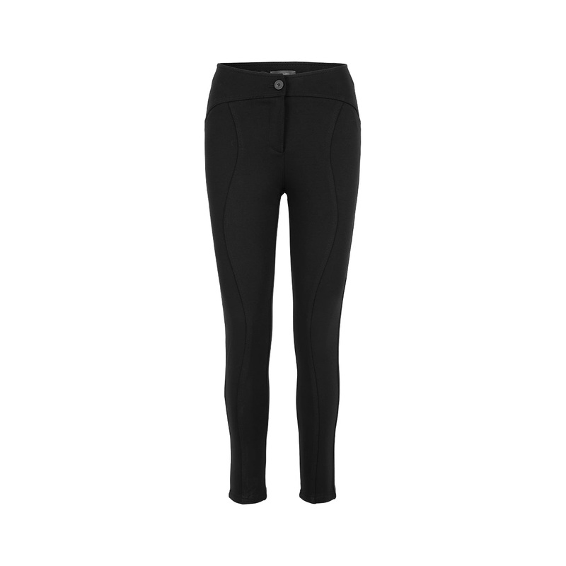 Black Curve-Cut Slim-Fit Stretch Pants
