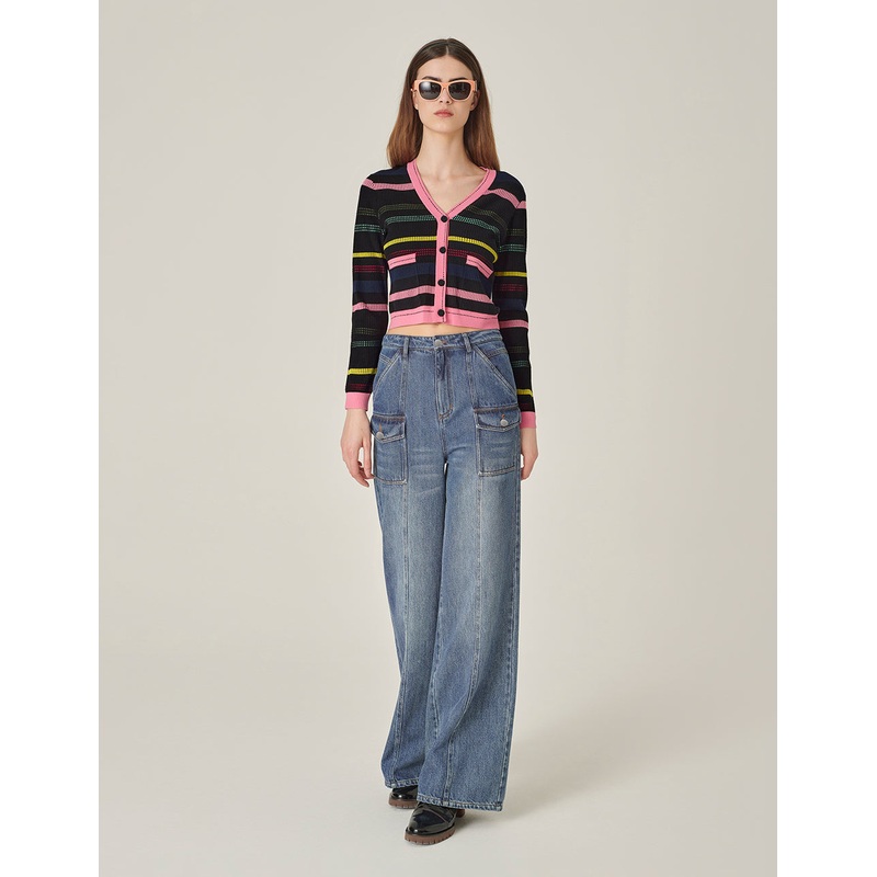 Denim Blue Pocket Work-Style Jeans