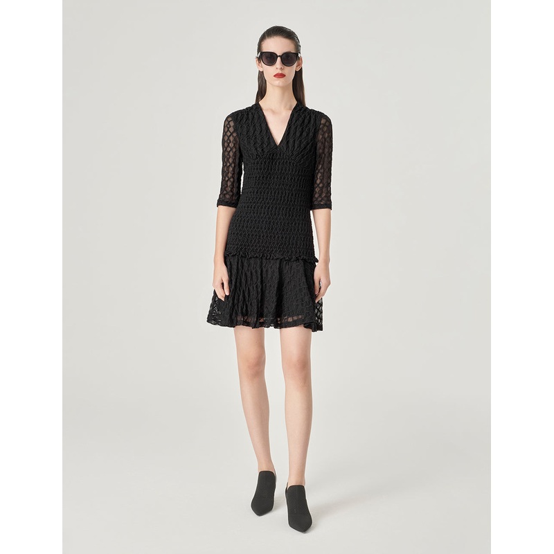 Jacquard V-Neck Dress