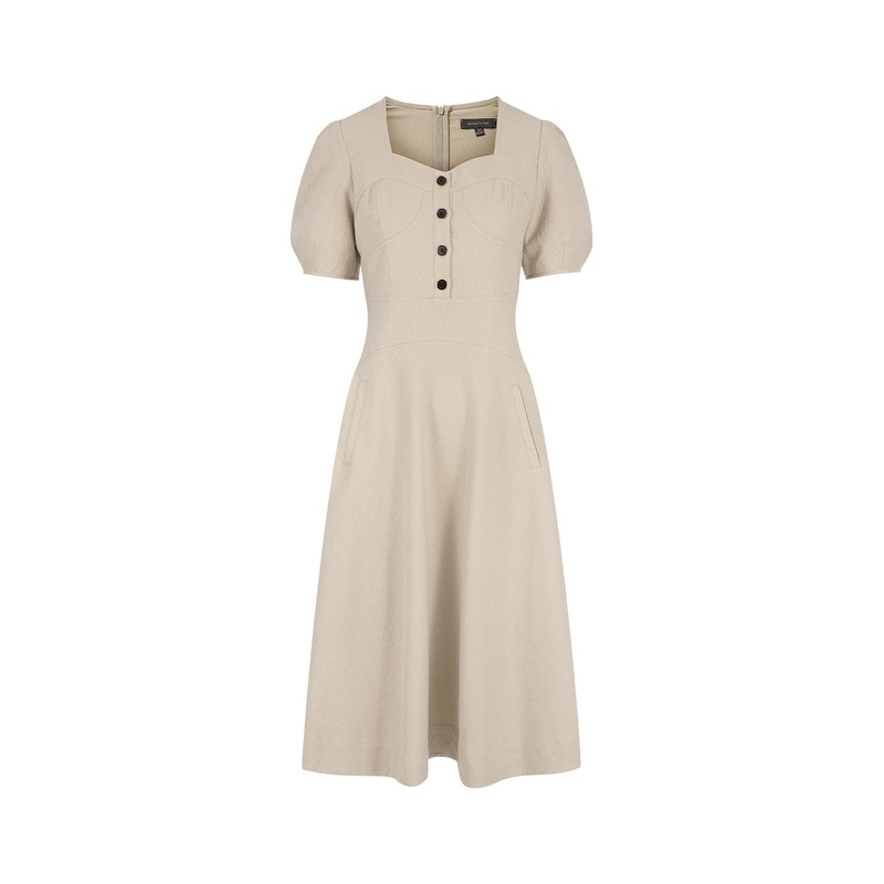 Logo Jacquard Half Sleeve Dress