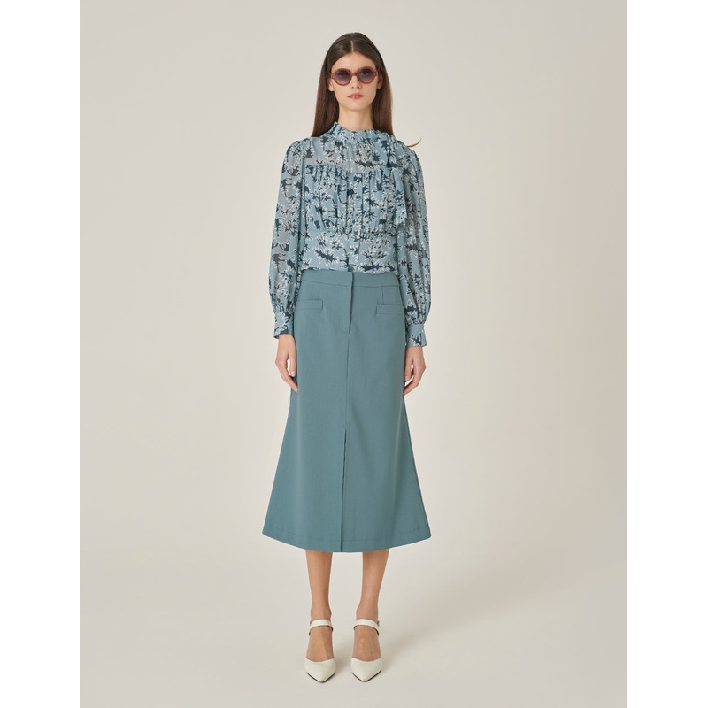 Side-Tie Printed Fitted Top