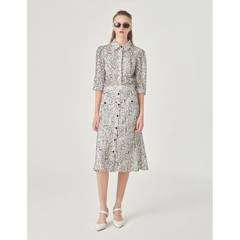 Three-Quarter Sleeve Lace Shirt