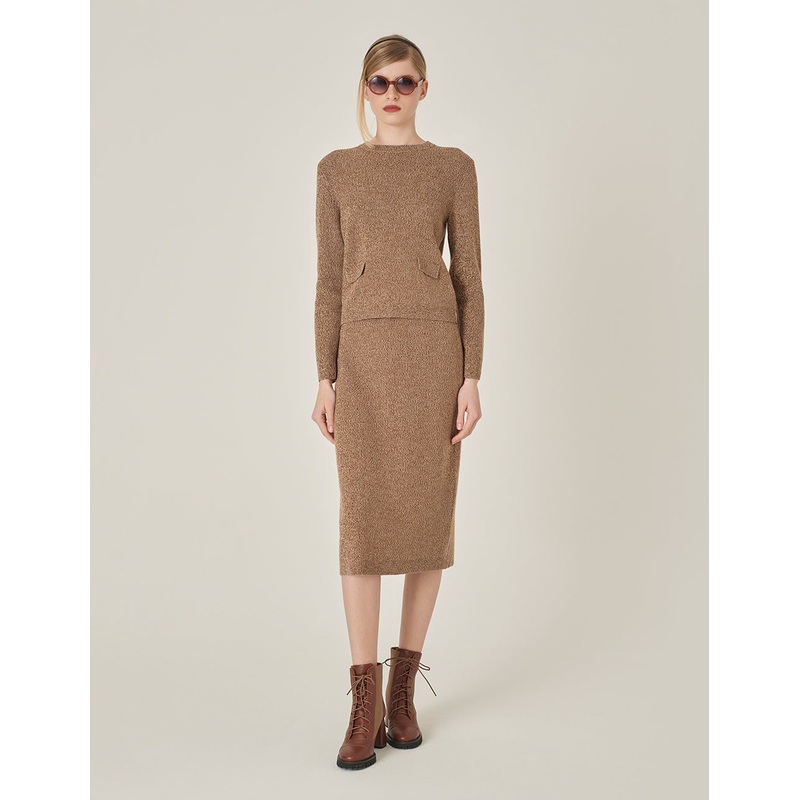 Apricot Mixed Knitted Sweater