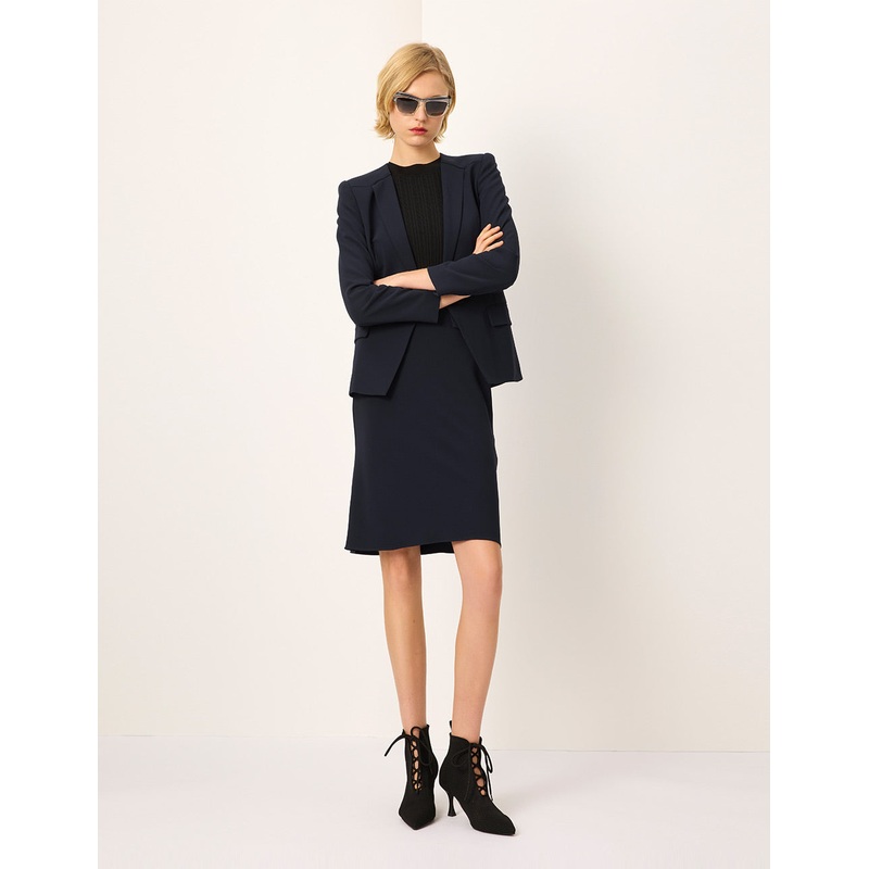 Peaked Lapel Long-Sleeve Single-Breasted Blazer