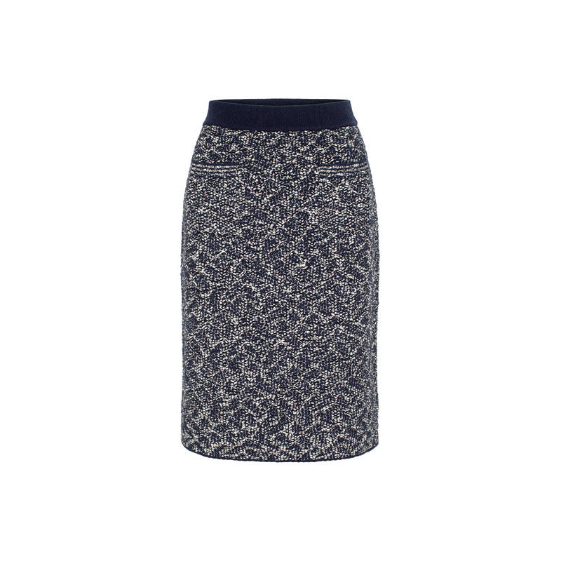 Straight Knee-Length Knitted Skirt