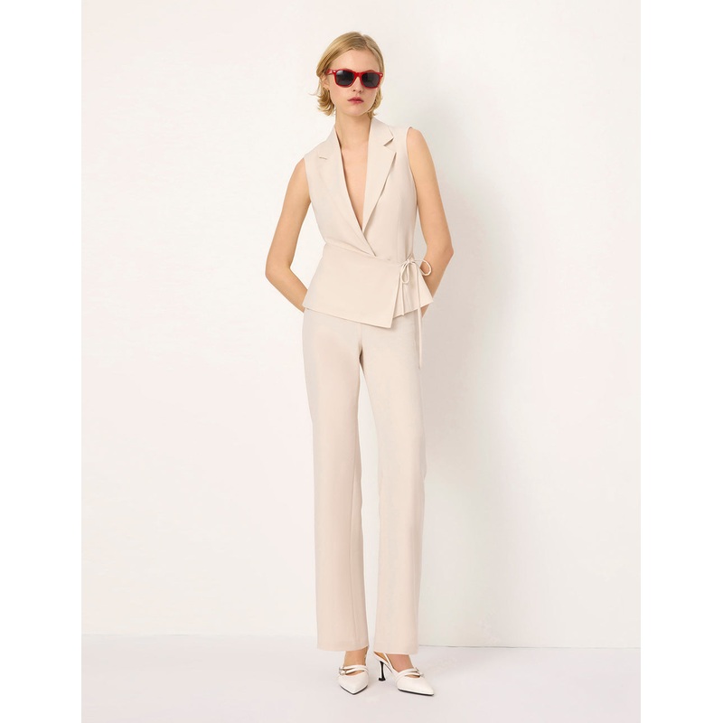 Apricot High-Waist Straight Pants