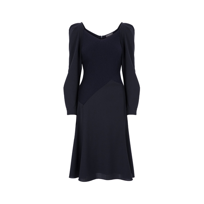 Midnight Blue Needle Shuttle Fishtail Dress