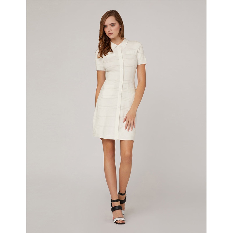 Point Collar Knitted Dress