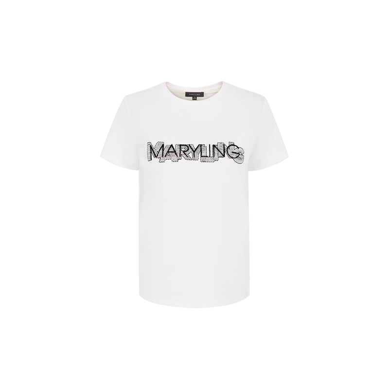 Round Neck Short Sleeve Hand-Lettered Logo T-Shirt