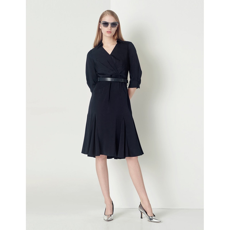 SHIRT COLLAR OVERLAP DRESS