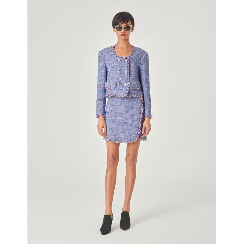 Tweed Fringed Short Jacket