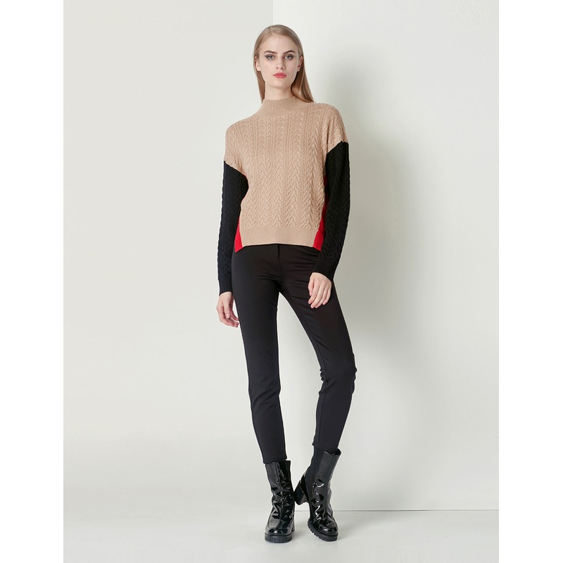 Vintage Black Camel Ladies Knitted Wool Pullover