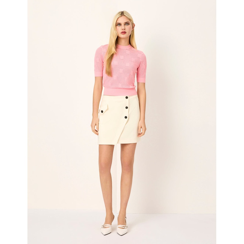 Asymmetric Fold-Over Mini Skirt