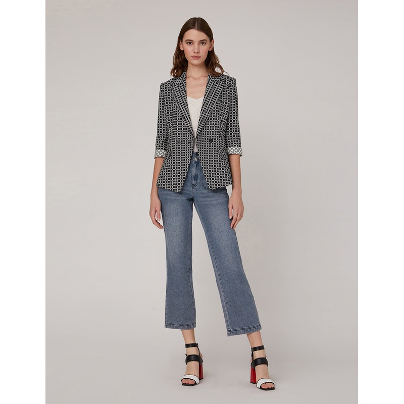 Black white plaid suit