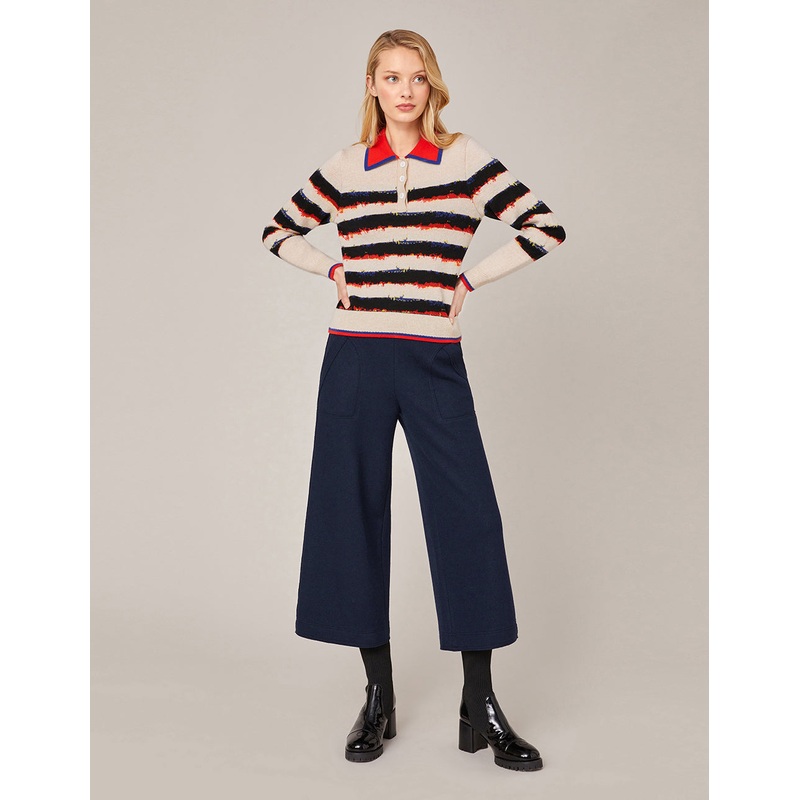 COLOR JACQUARD KNITTED PULLOVER