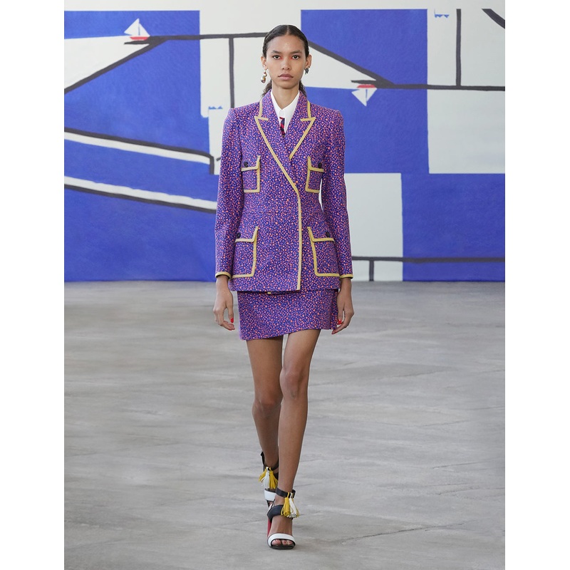 CONTRAST TRIM FLAP POCKET BLAZER