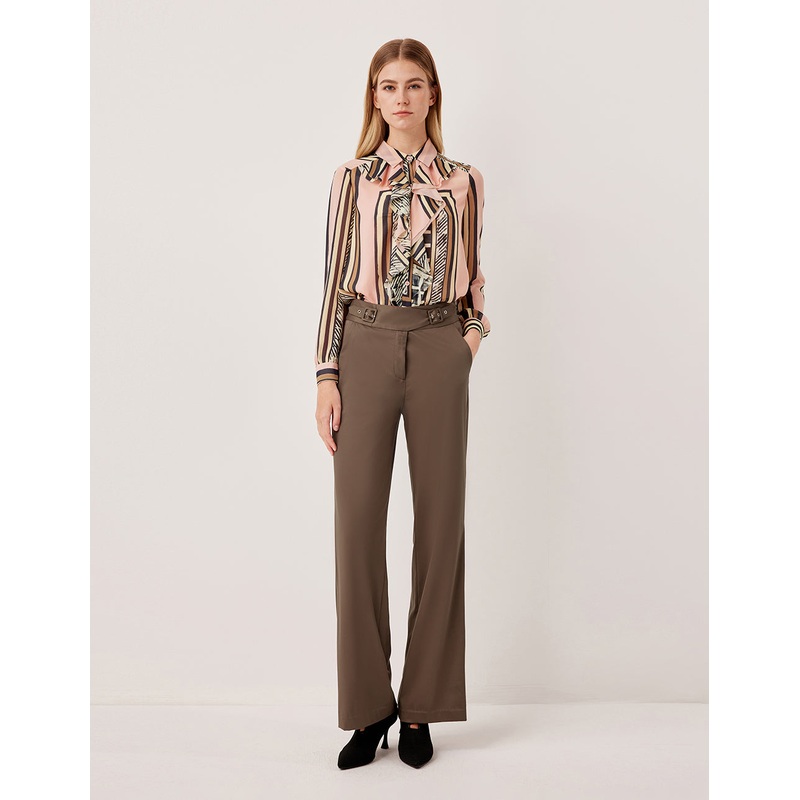 Straight Leg Relaxed Fit Wide-Leg Pants
