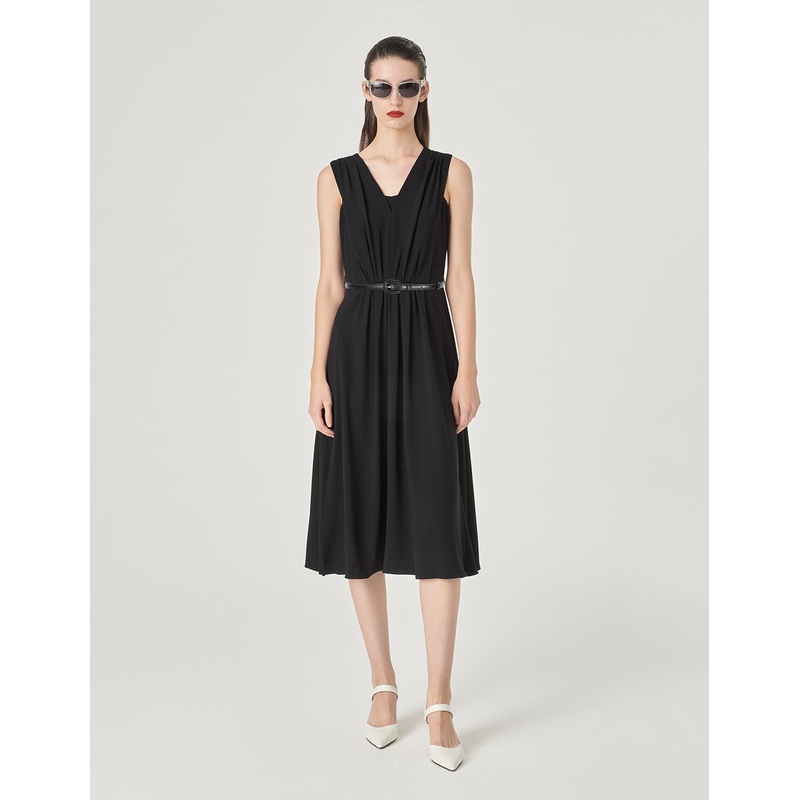 V-Neck Sleeveless Slim Midi Dress