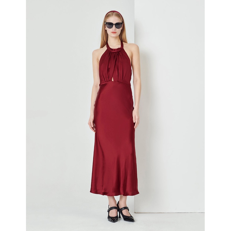 Wine Red Strapless High Waist Mermaid Dress