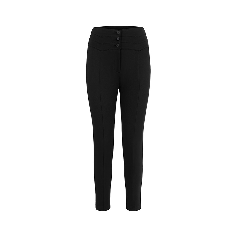 High-Waisted Black Slim Fit Trousers